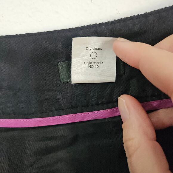 J. Crew Black Tweed Wool Mini Skirt Size 8 Medium Dark Academia Pockets - Picture 7 of 7